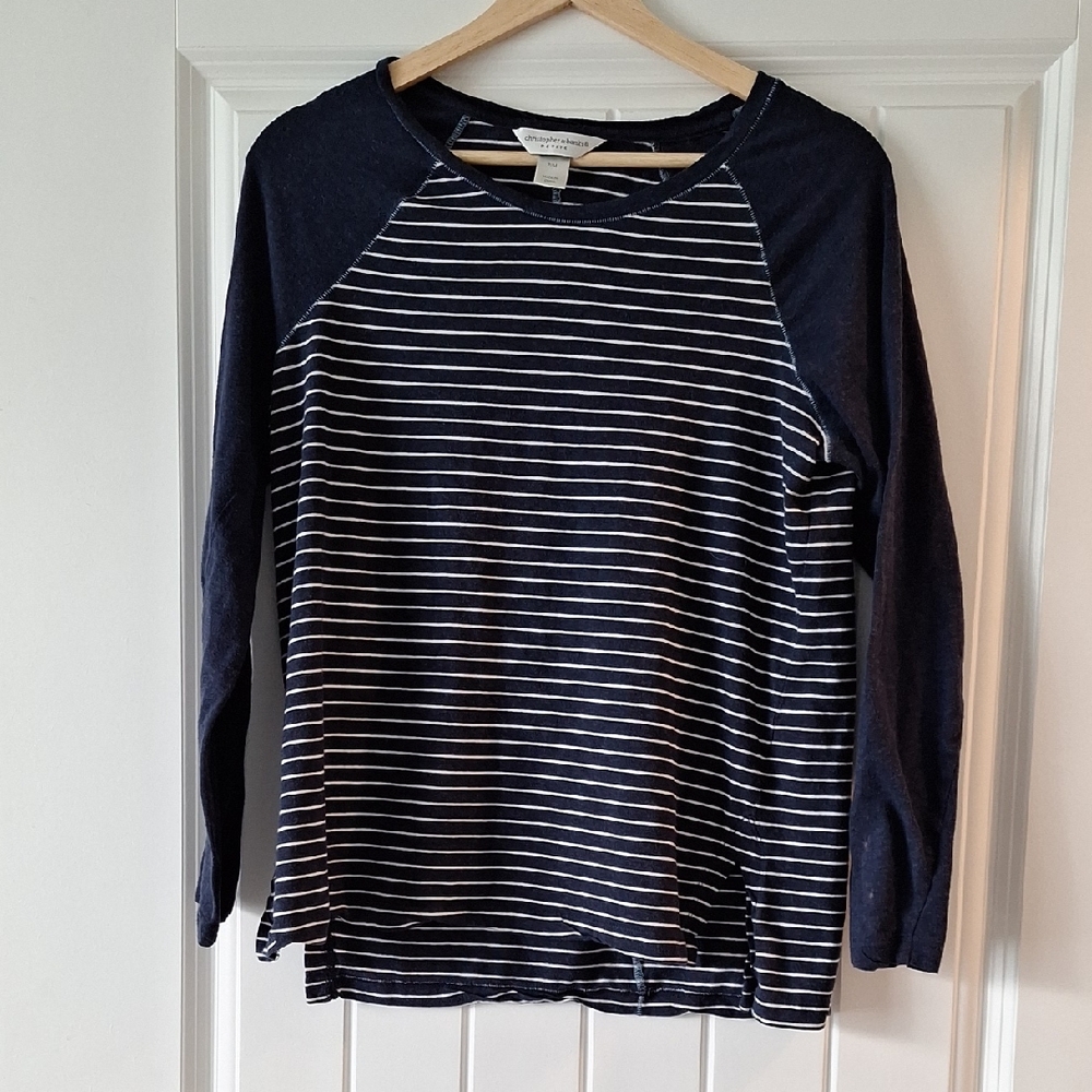 Navy Striped Women's Shirt Size P/M